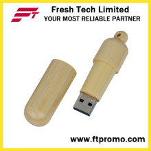 16GB Cylinder Bamboo&Wood Style USB Flash Drive (D821)